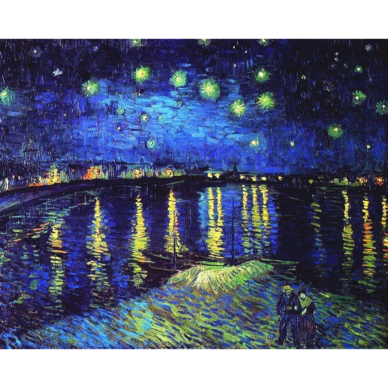 ClassicLiving 'Starry Night over the Rhone' by Vincent Van Gogh Wrapped Canvas Painting Print ClassicLiving 'Starry Night over the Rhone' by Vincent Van Gogh Wrapped Canvas Painting Print